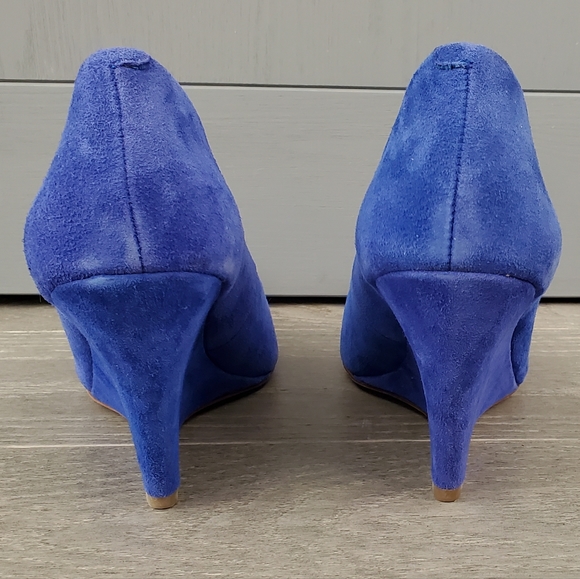 Pour La Victoire Blue Wedge Heels - Picture 4 of 8